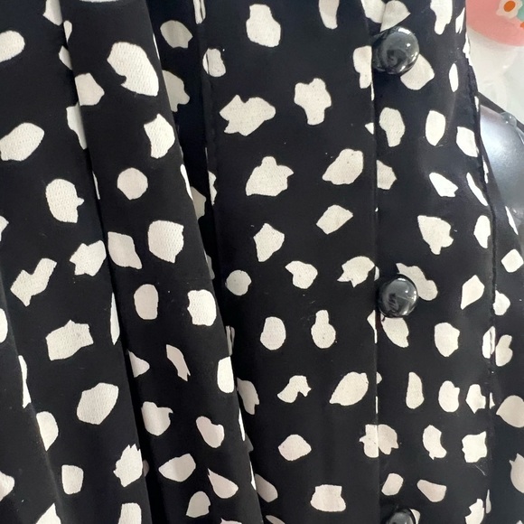 Gracia Women's Dress Size Large Smocked Waist Collar Black White Long D30803 - Picture 5 of 5